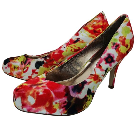 Madden Girl Getta Floral Print Fabric Heels Size 7 - Picture 3 of 7